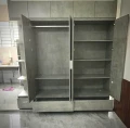 Tủ quần áo 4 cánh 1 kệ màu xám xi măng 1