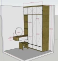Tủ quần áo gỗ MDF kèm bàn trang điểm  ( TB955PT ) 1