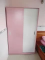 Tủ quần áo cánh lùa gỗ mdf màu hồng cho bé 0
