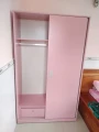Tủ quần áo cánh lùa gỗ mdf màu hồng cho bé 1