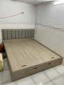 Giường gỗ MDF có 2 ngăn kéo kèm nệm đầu giường GN07 1