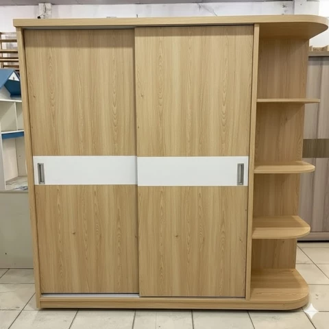 Tủ Quấn Áo Cánh Lùa Màu Gỗ Sồi Viền Trắng (ms1)