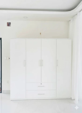Tủ quần áo gỗ MDF 4 cánh màu gỗ