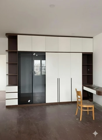 Tủ quần áo gỗ cao cấp MDF phủ Melamine cánh Kính   TCKCC02