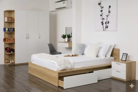 Nội Thất Phòng Ngủ Gỗ MDF Phủ melamin (ml1)