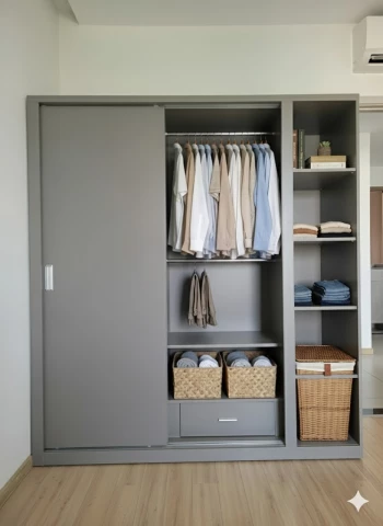 Tủ quần áo cánh lùa + kệ ( k-tqa1)