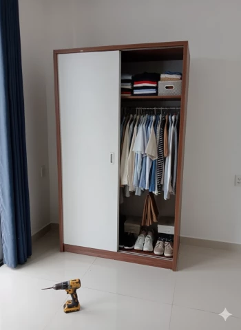 Tủ quần áo gỗ MDF 2 cánh Lùa ( ta2cl )