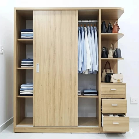 Tủ quần áo gỗ mdf ( tqag-clk01 )