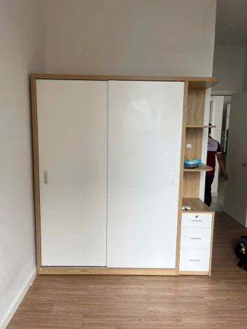 Tủ quần áo gỗ MFD có kệ trang trí ( TQA955 )