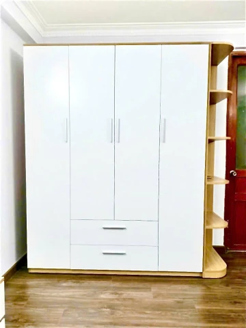 Tủ quần áo gỗ MDF 4 cánh 1 kệ