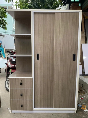 Tủ 2 cánh lùa 1 kệ TQA02L1k