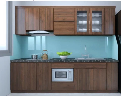 Tủ bếp trên + dưới chống ẩm phủ Melamine KM07