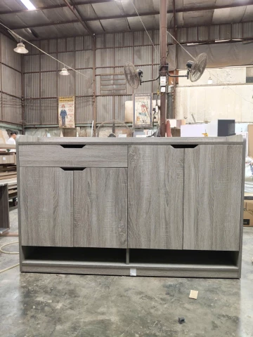 Tủ giày 4 cánh mở gỗ MDF màu xám