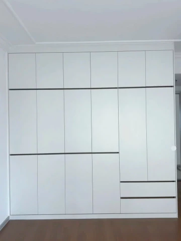 Tủ quần áo gỗ MDF hiện đại tay nắm vát 45 độ