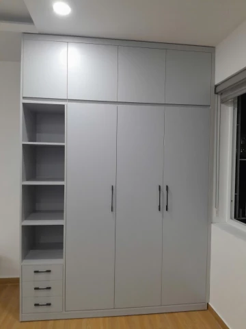 Tủ quần áo gỗ MDF màu xám trơn ( TAG202 )