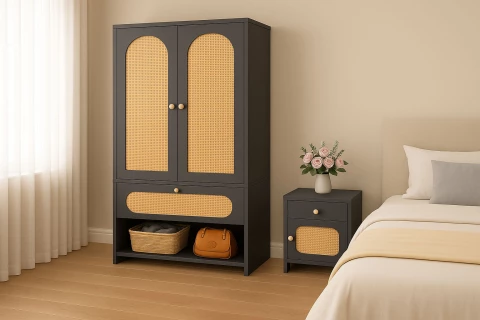 Tủ gỗ cao cấp 2 cánh mây tg262