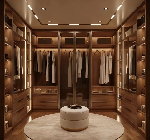 Tủ gỗ chữ U đóng theo yêu cầu