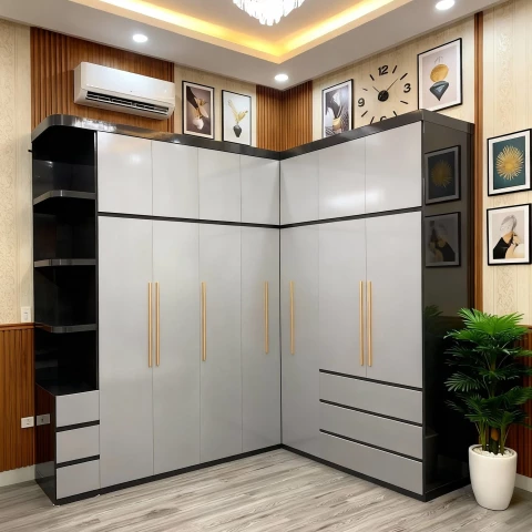 Tủ nhựa chữ L đóng theo yêu cầu