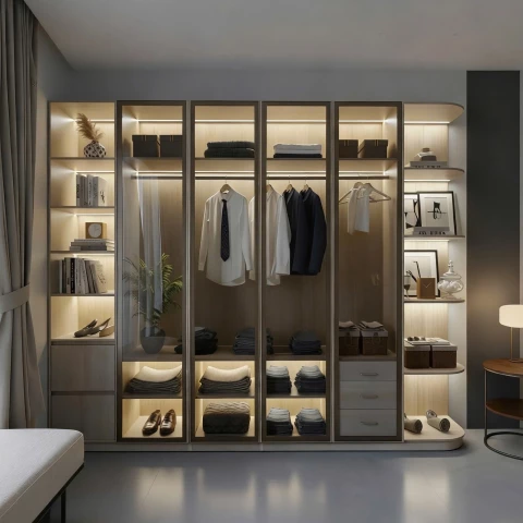 Tủ gỗ cao cấp cánh kính tgck03