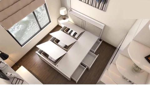 Giường ngủ thông minh màu trắng 03