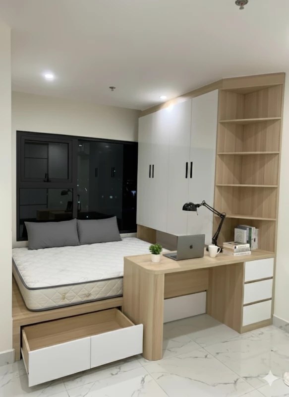 Tủ quần áo liền giường gỗ MDF TLG01