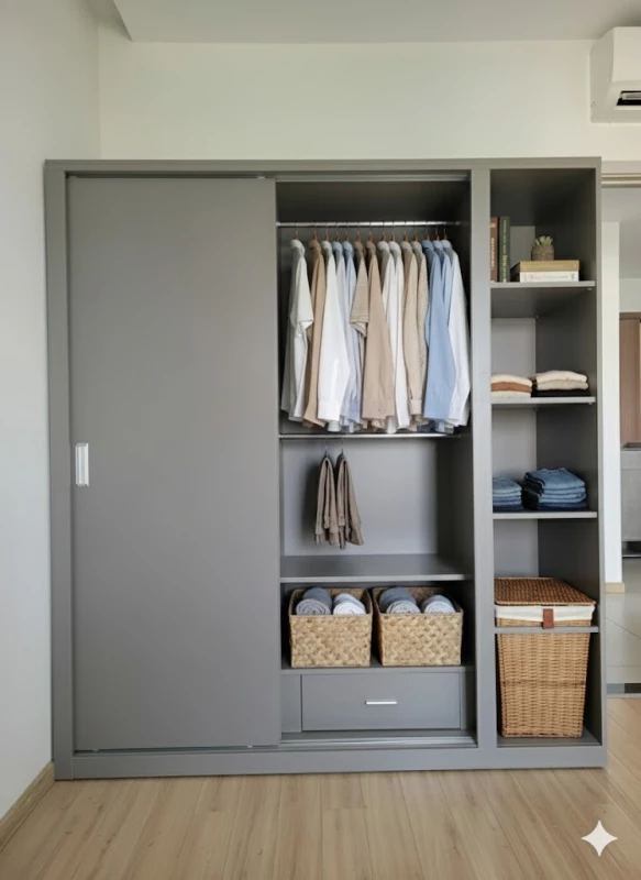 Tủ quần áo cánh lùa + kệ ( k-tqa1)