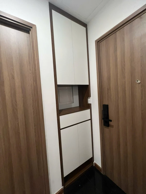 Tủ giày âm tường - kịch trần cánh mở Gỗ Mdf (Tggn2)