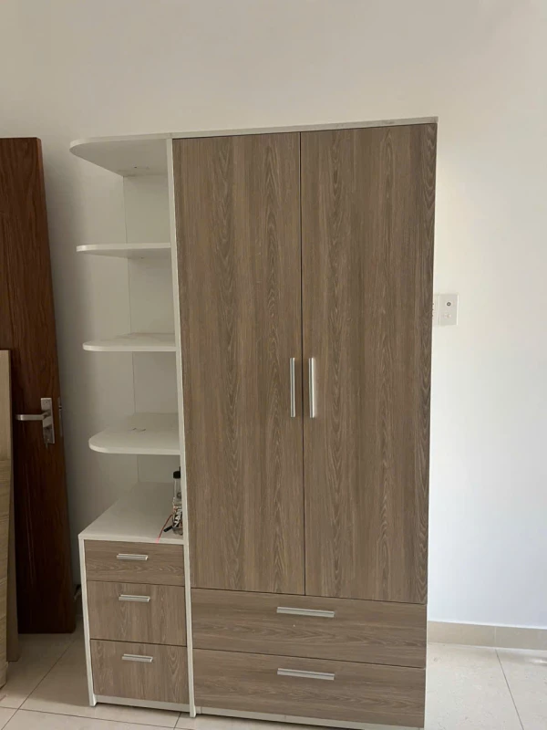 Tủ quần áo gỗ MDF 2 cánh 1 kệ ( tqa2k1 )