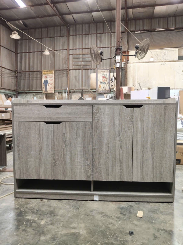 Tủ giày 4 cánh mở gỗ MDF màu xám
