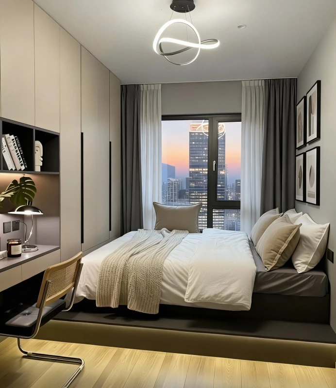 Tủ gỗ liền giường tlg01