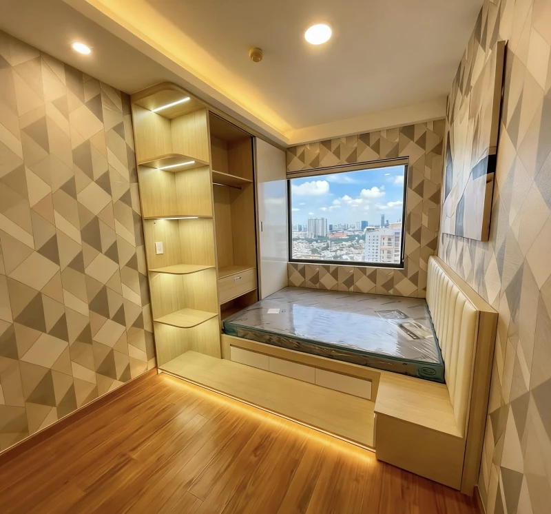 Tủ gỗ liền giường tlg12