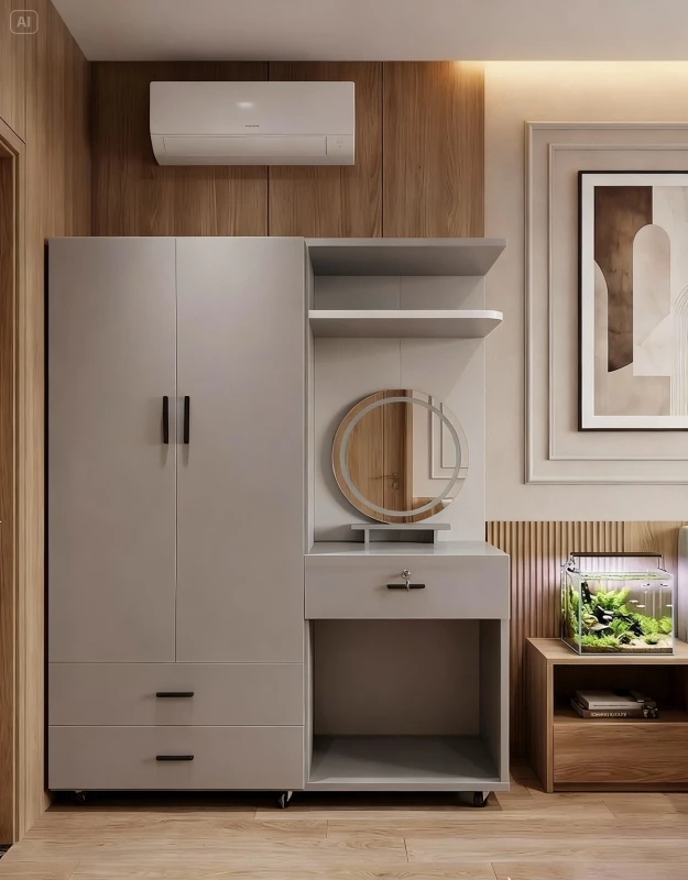 Tủ nhựa liền bàn trang điểm tn203