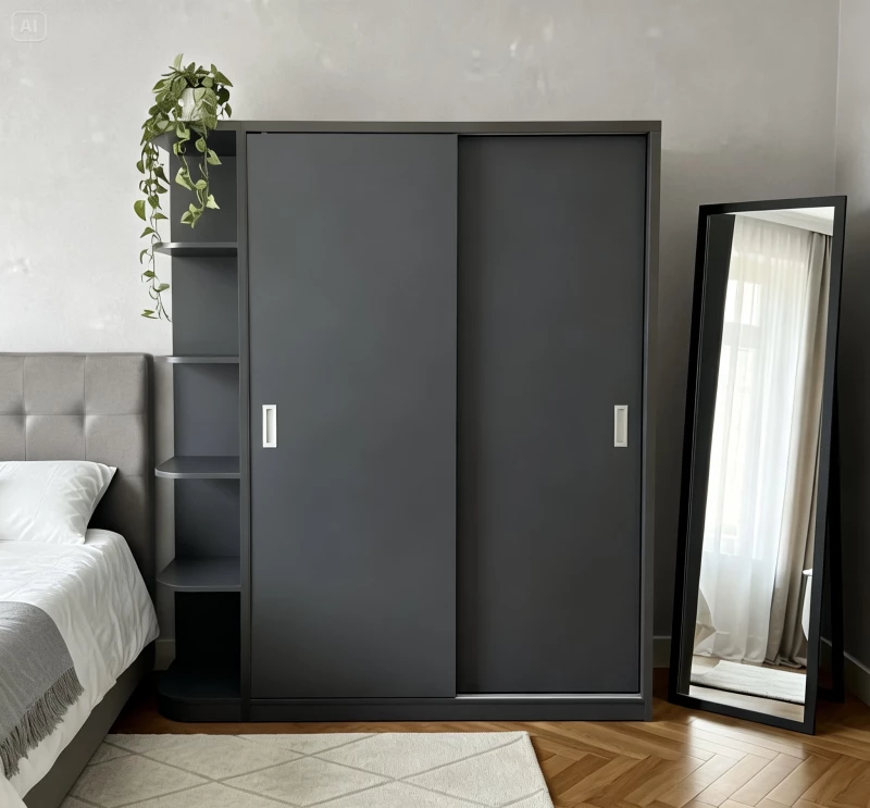 Tủ gỗ cao cấp 2 cánh lùa tg259