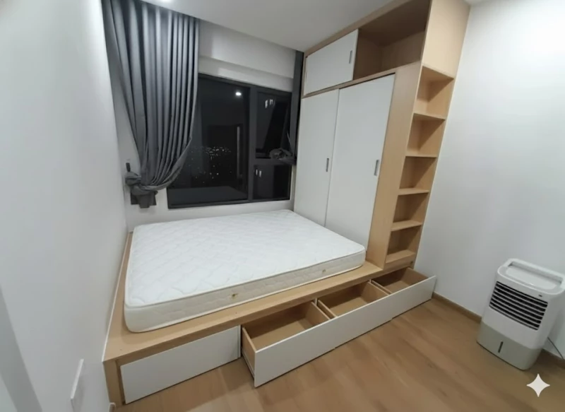 Tủ quần áo liền giường gỗ MDF TLG11