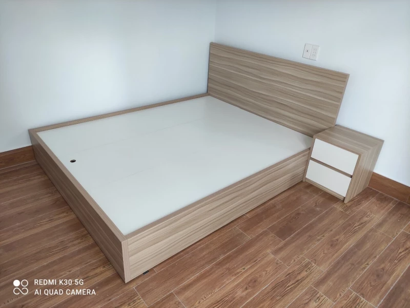 Giường ngủ gỗ mdf công nghiệp ( qu90 )