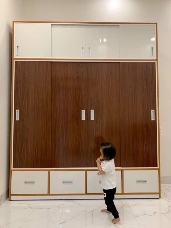 Tủ quần áo nhựa 4 cánh lùa cao 2m4