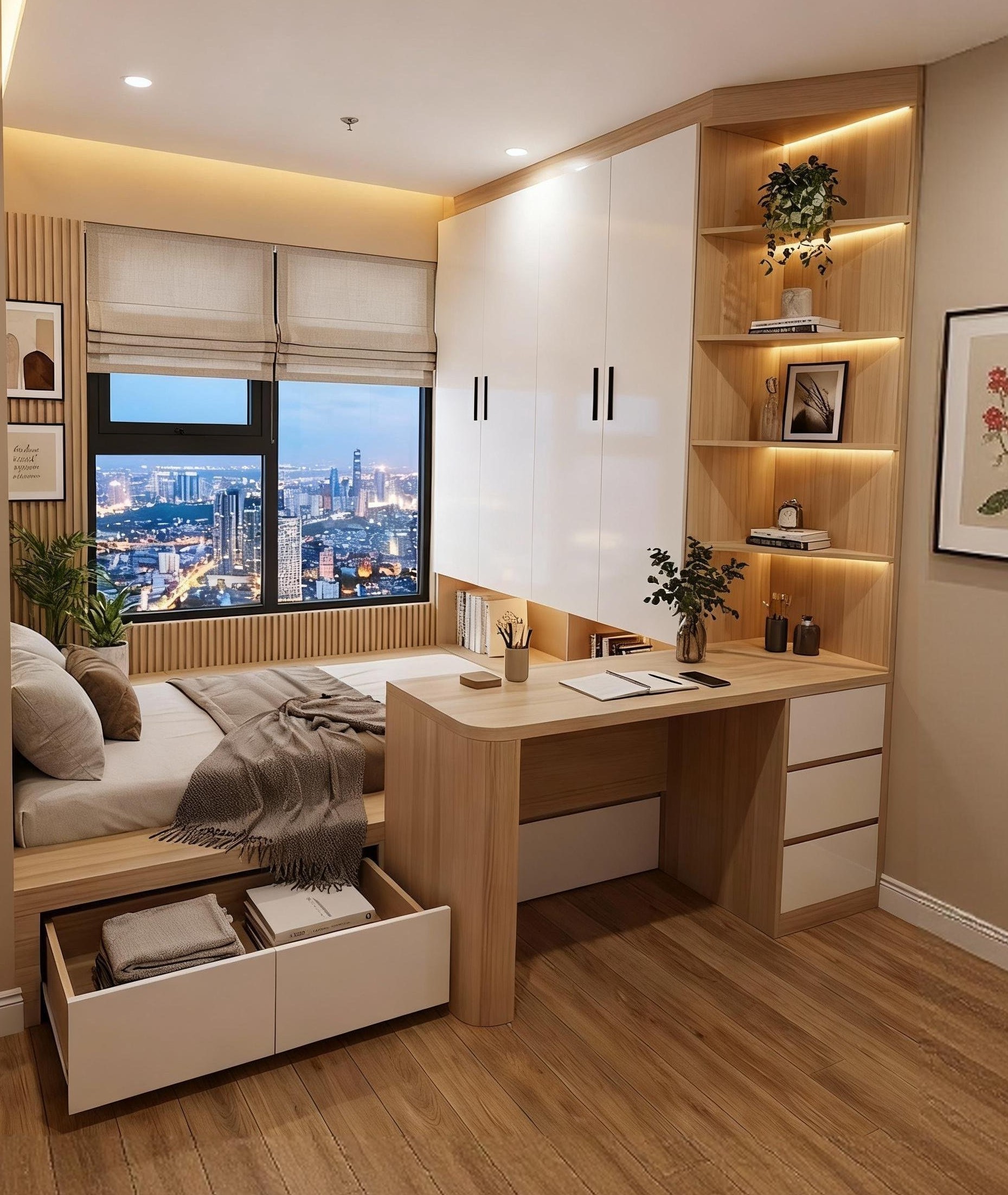 Tủ Quần Áo Liền Giường