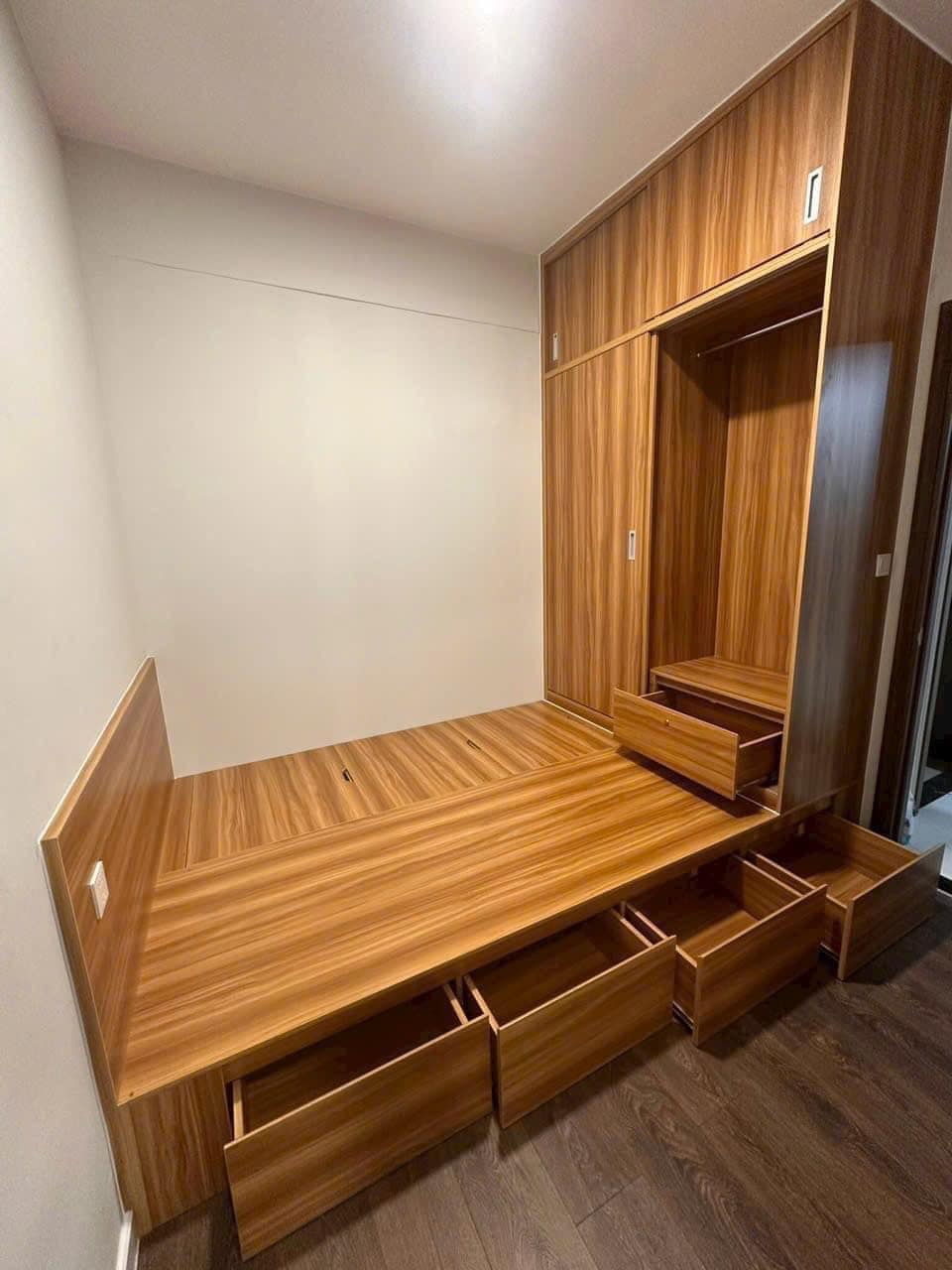 Tủ quấn áo liền giường gỗ MDF TLG26
